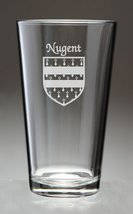 Nugent Irish Coat of Arms Pint Glasses - Set of 4 (Sand Etched) - £53.35 GBP