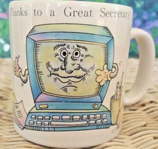 Thanks To A Great Secretary Mug Cup 1992 Vintage Coffee Computer Giftwares CO  - £7.91 GBP