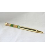 Ink Pen (new) FLORAL PEN - GOLD PEN W/ FLORAL TOP - COMES W/ TWO REFILLS - £5.78 GBP