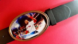 Boston Red Sox Farewell To Big P API (David Ortiz) Epoxy Belt Buckle & Black Belt - £17.86 GBP