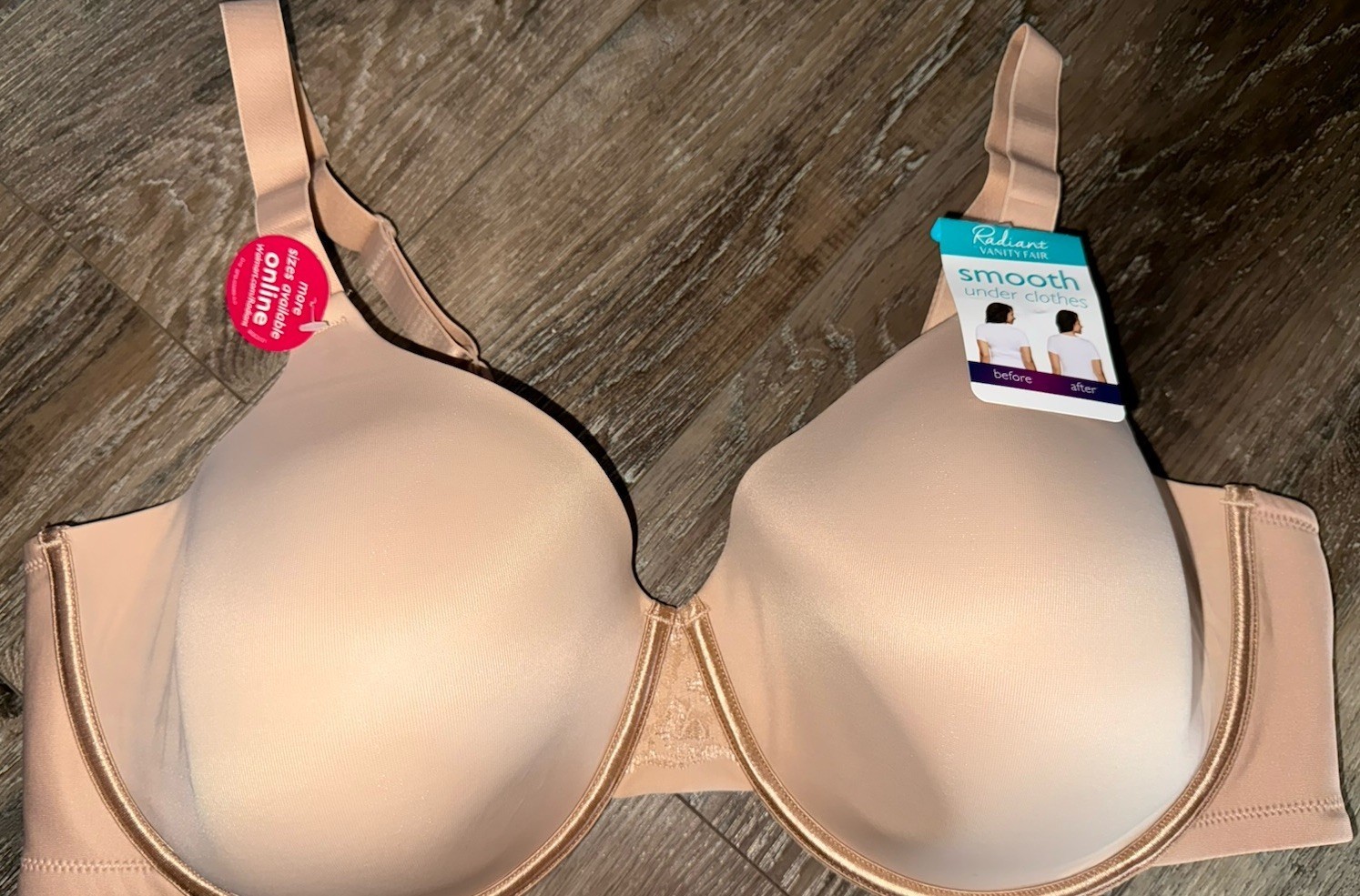 Vanity Fair Womens Bra Radiant Smoothing Underwire Padded Beige Honey ~ 44C - $24.74