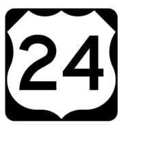 US Route 24 Sticker R1892 Highway Sign Road Sign - $1.45+