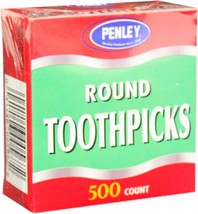 500 Penley rOund Wooden TOOTHPICKS No Additives birch Natural WOOD kitch... - $36.82