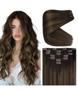 Ve Sunny Clip in Hair Extensions Brown Human Hair Extensions Clip in Bal... - $59.39