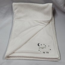 Carters White Lamb Sheep Moon Stars Velour Fleece Plush Baby Blanket 30x40&quot; - £39.68 GBP