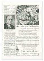 Print Ad American Mutual Insurance Vintage 1937 3/4-Page Advertisement - £7.61 GBP