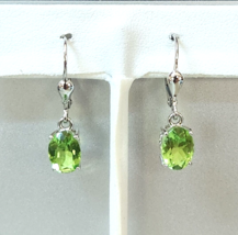 Chartreuse Quartz Leverback Earrings in Platinum Over Sterling Silver 2.85 ctw - £19.14 GBP