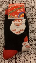 Santa Claus Ho Ho Ho Christmas  Ladies Crew Socks One Size Fits Most Bra... - £8.64 GBP