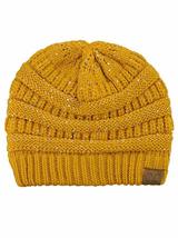 Sequin Mustard - Beanie New Women Slouchy Knit  Thick Cap Unisex - £18.96 GBP