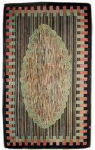 Handmade antique American hooked rug 4.9&#39; x 7.6&#39; ( 149cm x 231cm ) 1880s... - $3,510.00