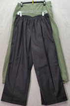 Lot Of Two Alfred Dunner Pants Women Petite 16 Black Green Pockets Elastic Waist - £18.31 GBP