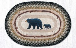 Earth Rugs OP-116 Mama &amp; Baby Bear Oval Patch 20&quot; x 30&quot; - £38.94 GBP