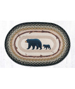 Earth Rugs OP-116 Mama &amp; Baby Bear Oval Patch 20&quot; x 30&quot; - £38.91 GBP