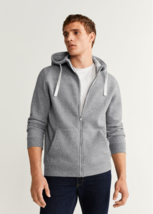 Mango Zipper Gray Cotton Sweater Hoodie &quot;Small/Medium&quot; - $34.64