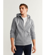 Mango Zipper Gray Cotton Sweater Hoodie &quot;Small/Medium&quot; - £27.68 GBP