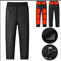  Black XL- Unisex Winter Heated Pants 10 Heating Zones  3 Temperature Modes Wate - £34.23 GBP