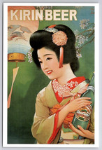 Kirin Lager Beer Adv Cherry Blossoms At Night Geisha Girl Modern Postcar... - $13.95