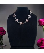 Vintage hematite and pink botswana agate necklace - $84.02 CAD