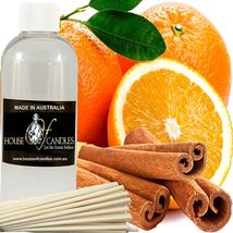 Cinnamon &amp; Sweet Orange Scented Diffuser Fragrance Oil Refill FREE Reeds - £10.39 GBP+