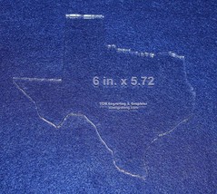 State of Texas Template 6&quot; X 5.72&quot; - Clear 1/4&quot; Thick Acrylic - £21.33 GBP