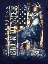 Men's Mossy Oak Dark Blue All American Buck Hunter Graphic T-Shirt Size: 2XL - £9.49 GBP