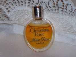 Vtg Christian Dior MISS DIOR Micro Mini Perfume Lay Down Splash Bottle 1.5 inch - $19.79