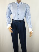 Men Denim Suit Royal Diamond 3 Piece vested Wide Leg Pleated Pants Den10 Blue image 4