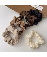 Satin Pleated Scrunchies 4 Pcs Set, Non-Slip Elastic Hair Bands For Women - $8.99