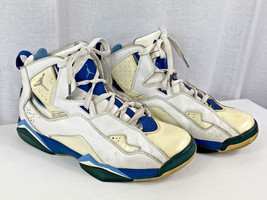 Nike Basketball Shoes Mens 9.5 Air Jordan True Flight Mid White Blue 342964-141 - £34.90 GBP