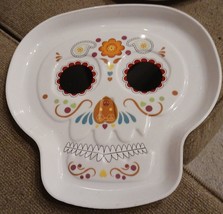 Halloween Sugar Skull Candy Tray Dish 11 Inch Pba Free White Color New - £6.29 GBP