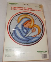 New Nativity Christmas Counted Cross Stitch Kit No.5541 WonderArt 7&quot; Hoop - £14.90 GBP