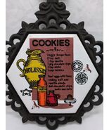 Vintage Ceramic And Cast Iron Cookie Recipe Tile 6&quot; X 9&quot; - €15,43 EUR