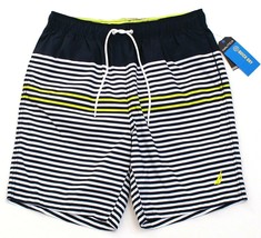 Nautica Quick Dry Blue &amp; White Stripe Brief Lined Swim Trunks Men&#39;s NWT - $69.99