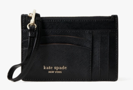 Kate Spade spencer Leather card Case holder wristlet Key Fob ~NWT~ Black - £58.99 GBP