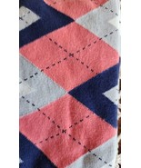 One (1) Pair ~ STATEMENT ~ Coral &amp; Navy ~ ARGYLE Socks ~ Men&#39;s Size 8-12 - £11.92 GBP