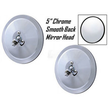 1947-1972 Chevy Truck 5&quot; Chrome Smooth Exterior Door Round Rear View Mirror PAIR - £16.95 GBP