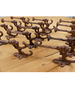 15 Rustic Cast Iron Coat Bath Hooks Ornate Victorian Large Hall Tree Har... - $1,086.04 MXN