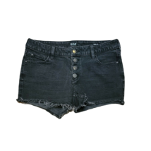 a.n.a New Approach Denim Black Faded Jean Shorts ~ Sz 8 ~ Mid Rise ~ 3&quot; ... - $17.99