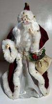 Santa Claus in Red Hat and Cape.  14 Inches Tall Made in Thailand Vintage - £8.83 GBP