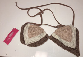 Xhilaration Brown Knit Pattern Bathing Suit Top Size S(0/2) - $13.88