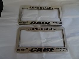 Pair of 2X Long Beach Cabe Toyota License Plate Frame Dealership Plastic - $28.42