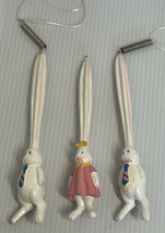 Lot of Easter bunny rabbit ornaments set of three Department 56 about 6 inches - £14.93 GBP
