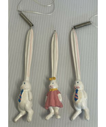 Lot of Easter bunny rabbit ornaments set of three Department 56 about 6 ... - £14.59 GBP
