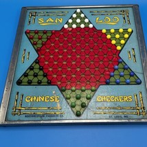 Vintage San Loo Chinese Checkers Game Metal Frame Northwestern Prod. St.... - $28.05