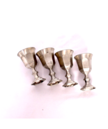 Set 4 Leonard Hand Cast Pewter Shot Glasses Barware 1 oz Mini Goblets Small - €16,38 EUR
