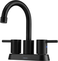 Parlos 2-Handle Swivel Bathroom Sink Faucet Centerset Vanity Mixer, Matte Black. - £36.92 GBP