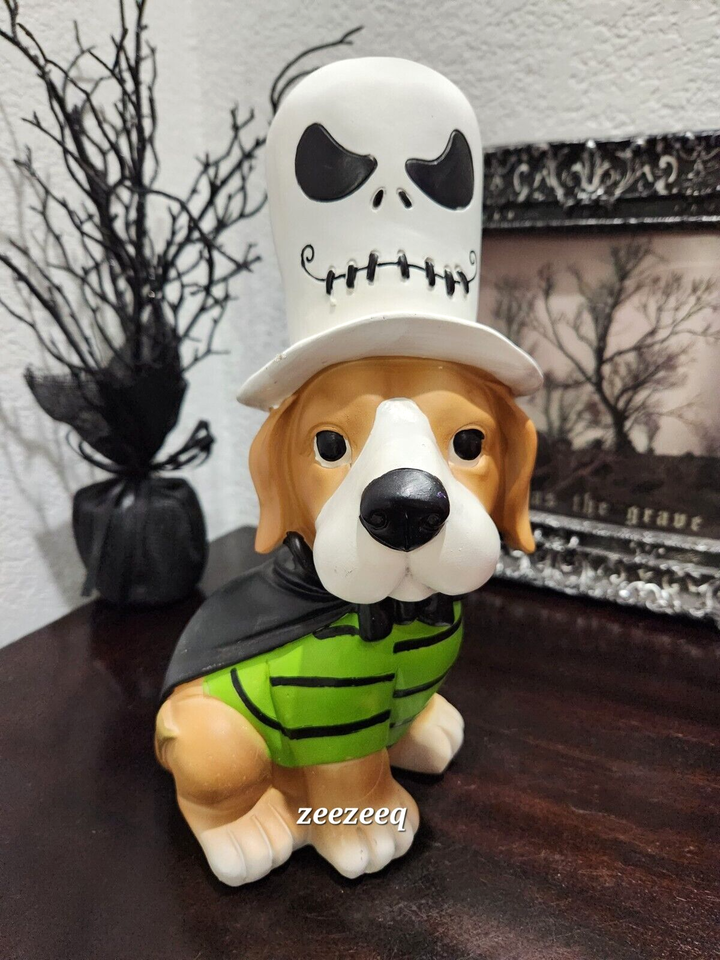 Halloween Golden Dog Puppy Ghost Costume Resin Figurine Statue Decor 11.5&quot; - $29.69