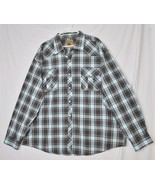 Coevals Club Shirt Mens 3XL Plaid Pearl Snap Up Long Roll Tab Sleeves Co... - $9.85