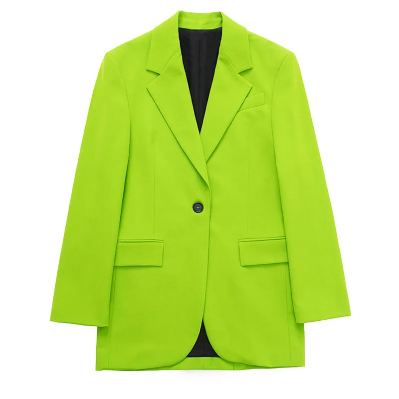 Garaouy   Spring Autumn Refreshing Green Office Lady Long Sleeve Loose Suit Blaz - £163.13 GBP