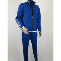 Men's Monte Carlo Turkey Jogging Suit 2pc Jump Set Stretchable 95183 Royal Blue image 2